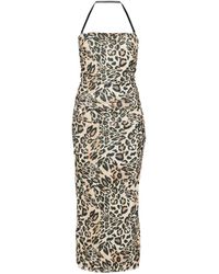 Nanushka - Vestido Eliz midi con estampado de leopardo - Lyst