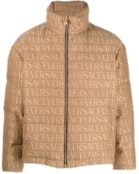 Versace - Logo All Over Down Jacket - Lyst