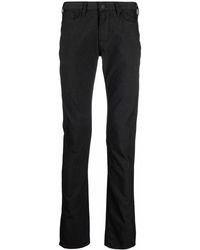 Emporio Armani - Logo Plaque Slim Cut Trousers - Lyst