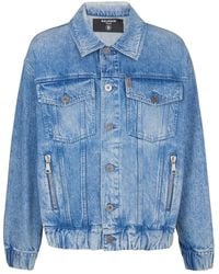 Balmain - 70S Logo-Patch Denim Jacket - Lyst