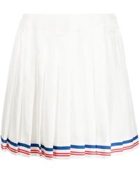 CASABLANCA - Pleated Striped-Border Skirt - Lyst