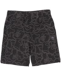 A Bathing Ape - Camouflage-print Cotton Track Shorts - Lyst