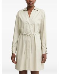 ARMANI EXCHANGE - Belted Long-Sleeve Mini Shirt Dress - Lyst