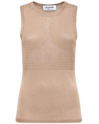 Blugirl Blumarine - Perforated-Knit Sleeveless Top - Lyst