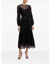 Twinset - Lace-Panelled Ruffled Midi Dress - Lyst