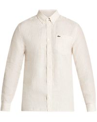 Lacoste - Striped Linen Shirt - Lyst