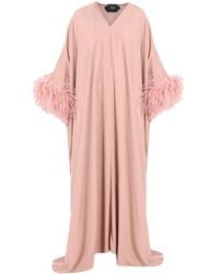 ‎Taller Marmo - Gala Feather-Trim Kaftan Dress - Lyst