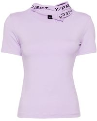 Y. Project - Logo-print collar jersey T-shirt - Lyst
