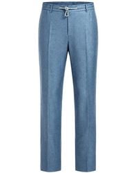 Eleventy - Drawstring Pressed-Crease Trousers - Lyst