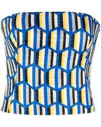 Gemy Maalouf - Geometric-Pattern Strapless Top - Lyst
