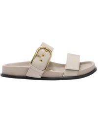 Furla - Solea Buckle Strap Leather Sandals - Lyst