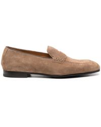 Doucal's - Almond-toe Suede Loafers - Lyst