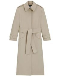 BOSS - Belted Wool Trench Coat - Lyst