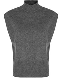 Semicouture - High-Neck Sleeveless Sweater - Lyst