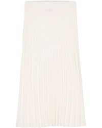 N.Peal Cashmere - Ribbed Cashmere Midi Skirt - Lyst