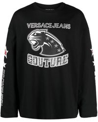 Versace - Logo-print Long-sleeve Top - Lyst