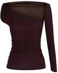 Elisabetta Franchi - Asymmetric Ruched Top - Lyst