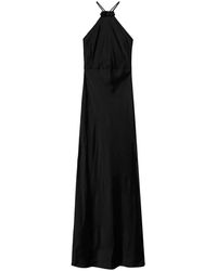 Twinset - Maxi Halterneck Satin Dress - Lyst