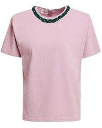 Essentiel Antwerp - Kardinal Embellished-Collar Cotton T-Shirt - Lyst