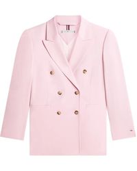 Tommy Hilfiger - Blazer Timeless À Boutonnière Croisée En Laine Mélangée - Lyst