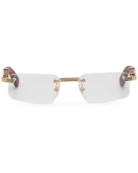 Cartier - Rahmenlose Brille mit eckigen Gläsern - Lyst
