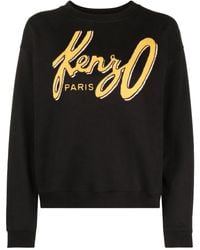 KENZO - Fleece-Sweatshirt Mit Logo-Print - Lyst