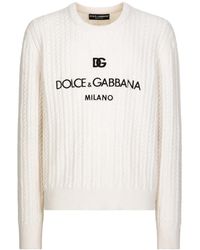 Dolce & Gabbana - Logo-embroidery Virgin Wool Sweater - Lyst