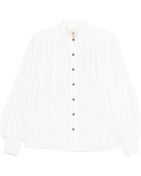 Zimmermann - Blouse Met Opstaande Hals En Knopen - Lyst