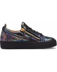 Giuseppe Zanotti - Gail Iridescent-Effect Leather Trainers - Lyst