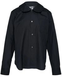 COMME DES GARÇON BLACK - Chemise Manches Longues À Col Claudine - Lyst