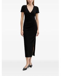 ARMANI EXCHANGE - V-Neck Midi Dress - Lyst