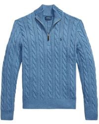 Polo Ralph Lauren - Cable-Knit Quarter-Zip Sweater - Lyst