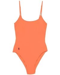 Polo Ralph Lauren - Logo-Embroidered Scoop-Neck Swimsuit - Lyst