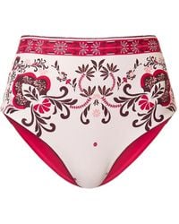 Twinset - Bas De Bikini Taille Haute À Imprimé Foulard - Lyst