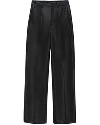 Anine Bing - Pantalon droit en cuir recyclé - Lyst