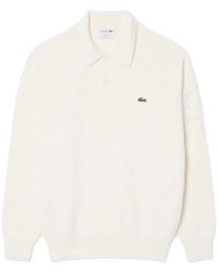 Lacoste - Gerippter Pullover Mit Polokragen - Lyst