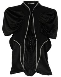 OTTOLINGER - Contrast-Trim Gathered-Sleeve Top - Lyst