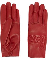 Agnelle - Decorative-stitching Leather Gloves - Lyst