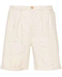 Peninsula - Pleated Linen Bermuda Shorts - Lyst