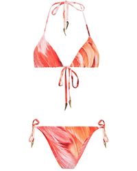 Roberto Cavalli - Tiger Tooth-detailed Feather-print Bikini - Lyst