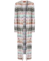 Missoni - Cotton Lamé Long Cardigan With Lace Motif - Lyst