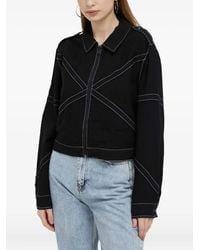 DKNY - Contrast-Stitch Cropped Jacket - Lyst