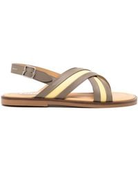 Bally - Crossover-strap Leather Sandals - Lyst