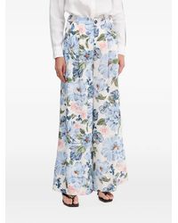 Ouí - Floral-Print Pleated Palazzo Pants - Lyst