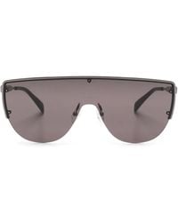 McQueen - Skull-Stud Shield-Frame Sunglasses - Lyst
