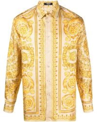 Versace - Camicia in seta a stampa Barocco - Lyst
