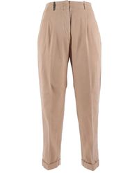 Peserico - Geplooide Broek Met Cuffs - Lyst