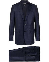 Zegna - Plaid-pattern Single-breasted Wool Suit - Lyst