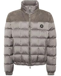 Billionaire - Quilted Suede-Panel Puffer Jacket - Lyst