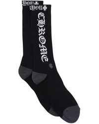 Chrome Hearts - Logo-Intarsia Ribbed-Knit Socks - Lyst